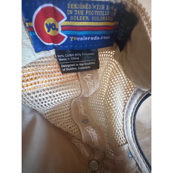 YoColorado Kids Fit 3-7 Yrs Navy & Beige Mesh Trucker Hat With Colorado Design - Picture 4 of 5